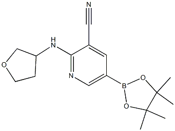 5-(4,4,5,5-tetramethyl-1,3,2-dioxaborolan-2-yl)-2-(tetrahydrofuran-3-ylamino)pyridine-3-carbonitrile 구조식 이미지