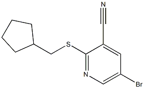 5-bromo-2-(cyclopentylmethylthio)pyridine-3-carbonitrile 구조식 이미지