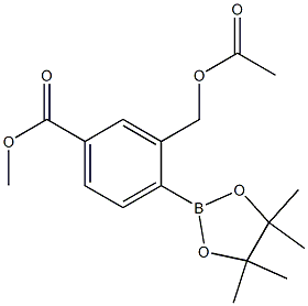 methyl 3-(acetoxymethyl)-4-(4,4,5,5-tetramethyl-1,3,2-dioxaborolan-2-yl)benzoate Structure