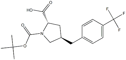 trans-N-Boc-4-[4-(trifluoroMethyl)benzyl]-L-proline, 95% 구조식 이미지