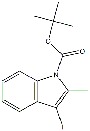 3-Iodo-2-methyl-1H-indole-1-carboxylic acid tert-butyl ester 구조식 이미지