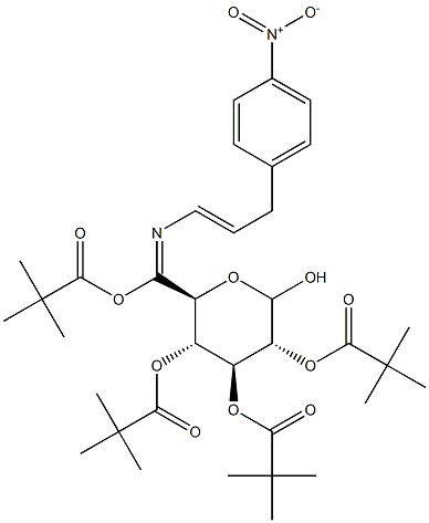 N-[(4'-Nitrophenyl)-1-propenyl]imino-2,3,4,6-tetra-O-pivaloyl-D-glucopyranoside 구조식 이미지