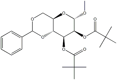 Methyl 4,6-O-benzylidene-2,3-di-O-pivaloyl-a-D-mannopyranoside 구조식 이미지