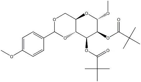 Methyl 4,6-O-(4-methoxybenzylidene)-2,3-di-O-pivaloyl-a-D-mannopyranoside Structure