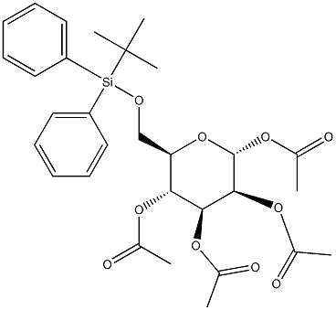 1,2,3,4-Tetra-O-acetyl-6-O-(tert-butyldiphenylsilyl)-a-D-mannopyranose 구조식 이미지