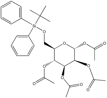 1,2,3,4-Tetra-O-acetyl-6-O-(tert-butyldiphenylsilyl)-a-D-mannopyranose Structure