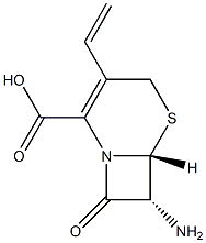 (6R,7R)-7-amino-8-oxo-3-vinyl-5-thia-1-azabicyclo[4.2.0]oct-2-ene-2-carboxylic acid Structure