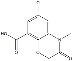 6-Chloro-3,4-dihydro-4-methyl-3-oxo-2H-1,4-benzoxazine-8-carboxylic acid 구조식 이미지