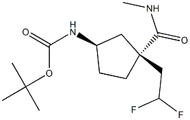 tert-butyl ((1R,3R)-3-(2,2-difluoroethyl)-3-(methylcarbamoyl)cyclopentyl)carbamate Structure