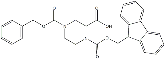 1-(Fmoc)-4-Cbz-Piperazine-2-Carboxylic acid 구조식 이미지