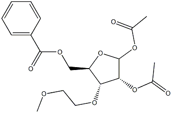 1,2-Di-O-acetyl-5-O-benzoyl-3-O-(2-methoxyethyl)-D-ribofuranose Structure