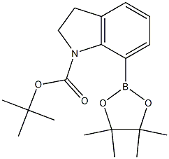 7-(4,4,5,5-Tetramethyl-[1,3,2]dioxaborolan-2-yl)-2,3-dihydro-indole-1-carboxylic acid tert-butyl ester 구조식 이미지