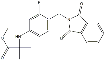 methyl 2-((4-((1,3-dioxoisoindolin-2-yl)methyl)-3-fluorophenyl)amino)-2-methylpropanoate Structure