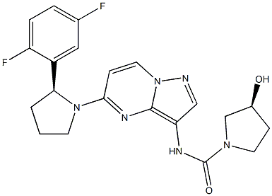 (S)-N-(5-((S)-2-(2,5-difluorophenyl)pyrrolidin-1-yl)pyrazolo[1,5-a]pyrimidin-3-yl)-3-hydroxypyrrolidine-1-carboxamide 구조식 이미지