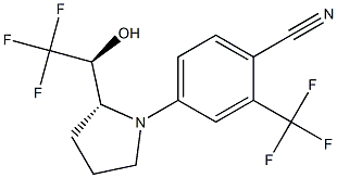 4-[(2R)-2-[(1S)-2,2,2-Trifluoro-1-hydroxyethyl]-1-pyrrolidinyl]-2-(trifluoromethyl)-benzonitrile 구조식 이미지