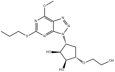 (1S,2S,3S,5R)-3-(2-Hydroxyethoxy)-5-[7-methoxy-5-(propylthio)-3H-1,2,3-triazolo[4,5-d]pyrimidin-3-yl]-1,2-cyclopentanediol Structure