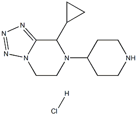 8-cyclopropyl-7-(piperidin-4-yl)-5,6,7,8-tetrahydrotetrazolo[1,5-a]pyrazine hydrochloride Structure