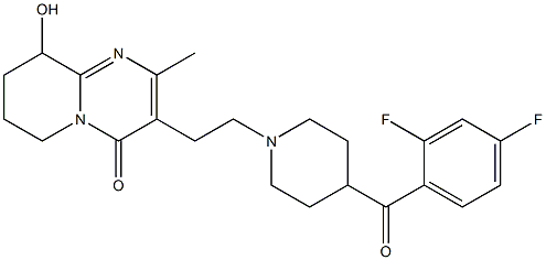 3-(2-(4-(2,4-difluorobenzoyl)piperidin-1-yl)ethyl)-9-hydroxy-2-methyl-6,7,8,9-tetrahydropyrido[1,2-a]pyrimidin-4-one 구조식 이미지