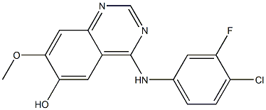 4-(4-Chloro-3-fluoro-phenylamino)-7-methoxy-quinazolin-6-ol Structure
