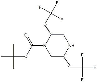 (2R,5R)-2,5-BIS-(2,2,2-TRIFLUORO-ETHYL)-PIPERAZINE-1-CARBOXYLIC ACID TERT-BUTYL ESTER Structure