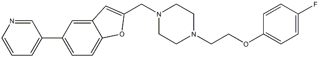 1-[2-(4-FLUOROPHENOXY)ETHYL]-4-[(5-PYRIDIN-3-YL-1-BENZOFURAN-2-YL)METHYL]PIPERAZINE Structure