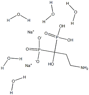 3-amino-1-hydroxypropylidene-1,1-diphosphonic acid disodium pentahydrate Structure