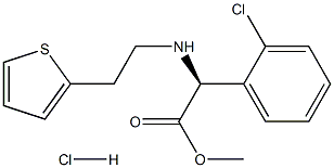 S-(+)-(2-thienylethylamino)(2-chlorophenyl)acetic acid methyl ester hydrochloride Structure