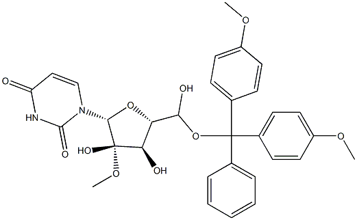 5'-(4,4'-dimethoxytrityloxy)-2'-methoxyuridine 구조식 이미지