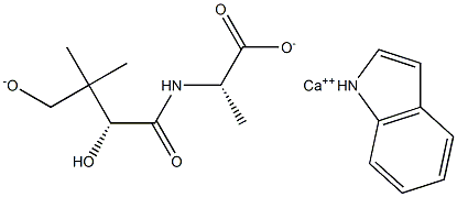 (R)-N-(2,4-dihydroxy-3,3-dimethyl-1-oxobutyl)-indole-alanine calcium salt Structure