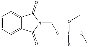 O,O-dimethyl-S-(phthalimidomethyl)dithiophosphate 구조식 이미지