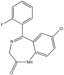 (E)-7-Chloro-5-(2-fluorophenyl)-1H-benzo[e][1,4]diazepin-2(3H)-one Structure