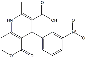 5-METHOXYCATBONYL-2,6-DIMETHYL-4-(3-NITROPHENYL)-1,4-DIHYDROPYRIDINE-3-CARBOXYLICACID Structure
