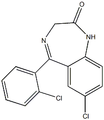 7-chloro-5-(2-chlorophenyl)-1,3-dihydro-3H-1,4-benzodiazepin-2-one Structure