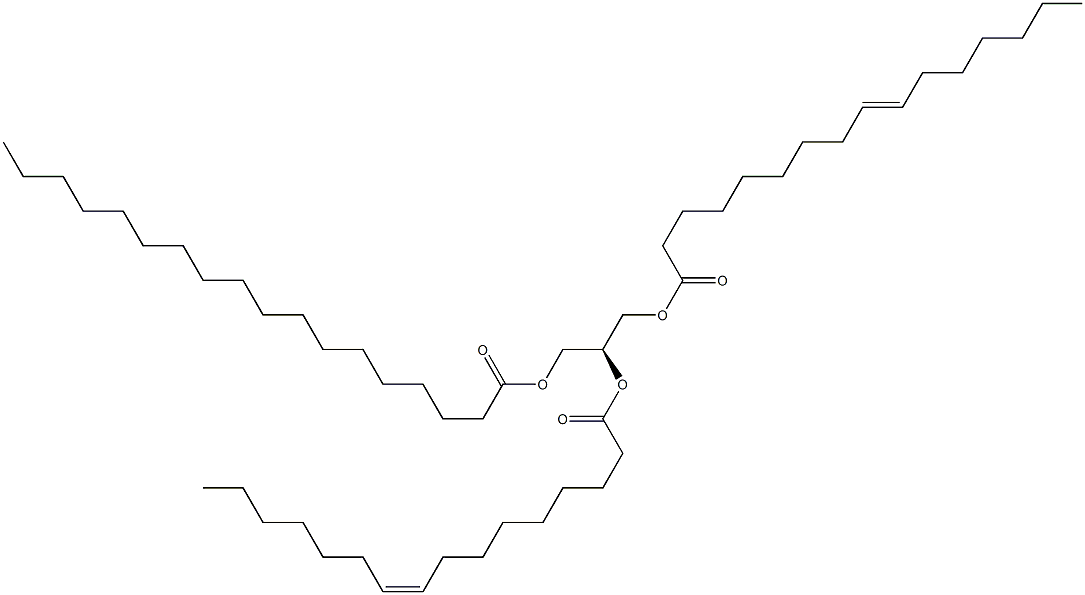 1,2-di-(9Z-hexadecenoyl)-3-octadecanoyl-sn-glycerol 구조식 이미지