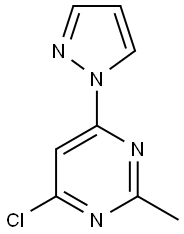 4-Chloro-2-methyl-6-(1H-pyrazol-1-yl)pyrimidine 98% Structure