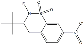 N-fluoro-3-tert-butyl-7-nitro-3,4-dihydro-2H-benzo(e)(1,2)thiazine 1,1-dioxide 구조식 이미지