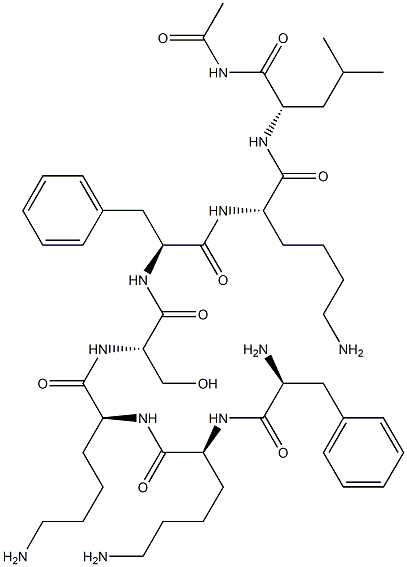 acetyl-phenylalanyl-lysyl-lysyl-seryl-phenylalanyl-lysyl-leucinamide 구조식 이미지
