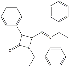 3-phenyl-1-(1-phenylethyl)-4-(1-phenylethyliminomethyl)azetidin-2-one Structure