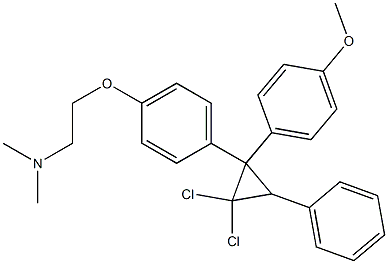 1,1-dichloro-2-(4-(2-(dimethylamino)ethoxy)phenyl)-2-(4-methoxyphenyl)-3-phenylcyclopropane 구조식 이미지