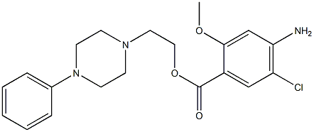 2-(N-(phenyl)piperazino)ethyl 4-amino-5-chloro-2-methoxybenzoate 구조식 이미지