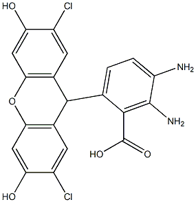 5,6-diamino-2-(2,7-dichloro-3,6-dihydroxy-9H-xanthen-9-yl)benzoic acid 구조식 이미지