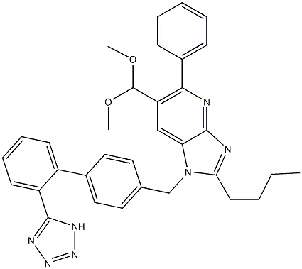 2-butyl-6-dimethoxymethyl-5-phenyl-1-((2'-(1H-tetrazol-5-yl)biphenyl-4-yl)methyl)-1H-imidazo(5,4-b)pyridine 구조식 이미지