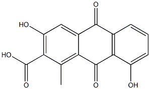 3,8-dihydroxy-1-methylanthraquinone-2-carboxylic acid 구조식 이미지