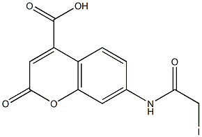 7-(jodoacetamido)coumarin-4-carboxylic acid Structure