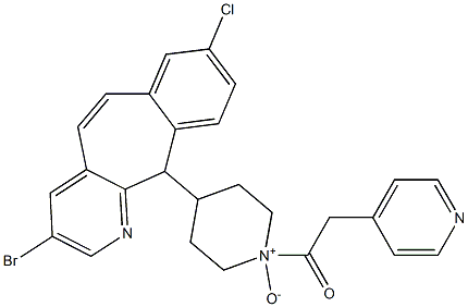 4-(3-bromo-8-chloro-11H-benzo(5,6)cyclohepta(1,2-b)pyridin-11-yl)-1-((4-pyridinyl)acetyl)piperidine N1-oxide Structure