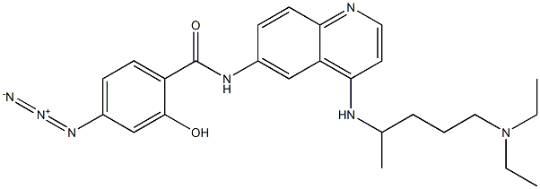 N-(4-(4-diethylamino-1-methylbutylamino)quinolin-6-yl)-4-azido-2-hydroxybenzamide 구조식 이미지