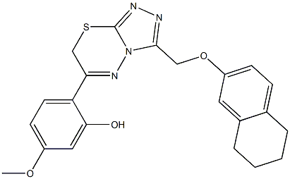 6-(2-hydroxy-4-methoxyphenyl)-3-((5,6,7,8-tetrahydronaphthalen-2-yl)oxymethyl)-7H-1,2,4-triazolo(3,4-b)-1,3,4-thiadiazine Structure