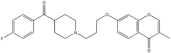 3-methyl-7-(3-(4-(4-fluorobenzoyl)-1-piperidinyl)propoxy)chromen-4-one 구조식 이미지