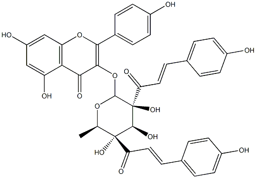 kaempferol 3-(2,4-di-(4-coumaroyl)rhamnoside) 구조식 이미지