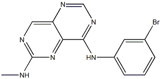 4-((3-bromophenyl)amino)-6-(methylamino)pyrimido(5,4-d)pyrimidine 구조식 이미지